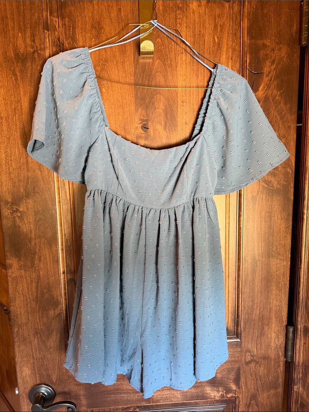Altar'd State Blue Flutter Sleeve Romper